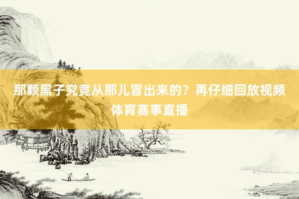 那颗黑子究竟从那儿冒出来的？　　再仔细回放视频体育赛事直播