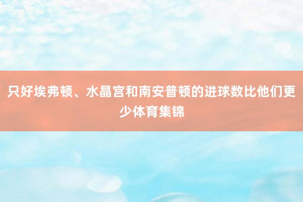 只好埃弗顿、水晶宫和南安普顿的进球数比他们更少体育集锦