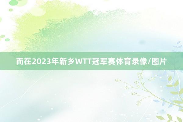 而在2023年新乡WTT冠军赛体育录像/图片