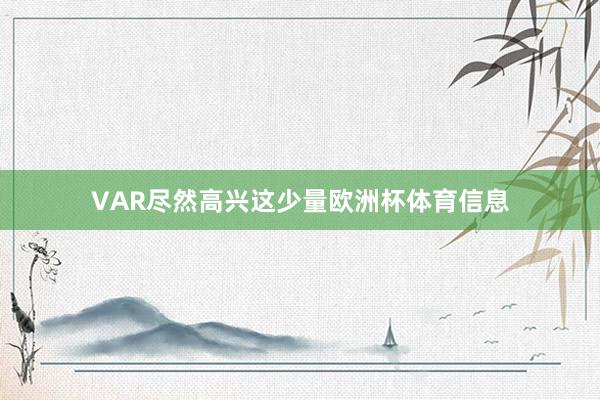 VAR尽然高兴这少量欧洲杯体育信息